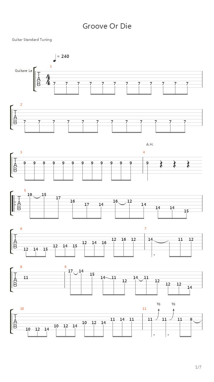 Groove Or Die吉他谱