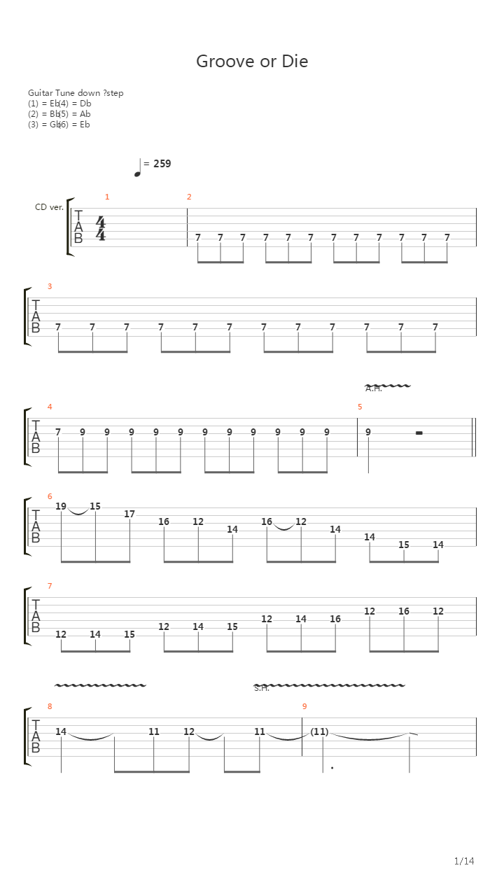 Groove Or Die吉他谱