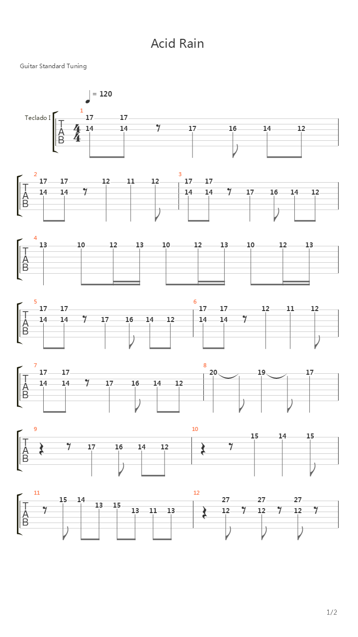 Acid Rain吉他谱