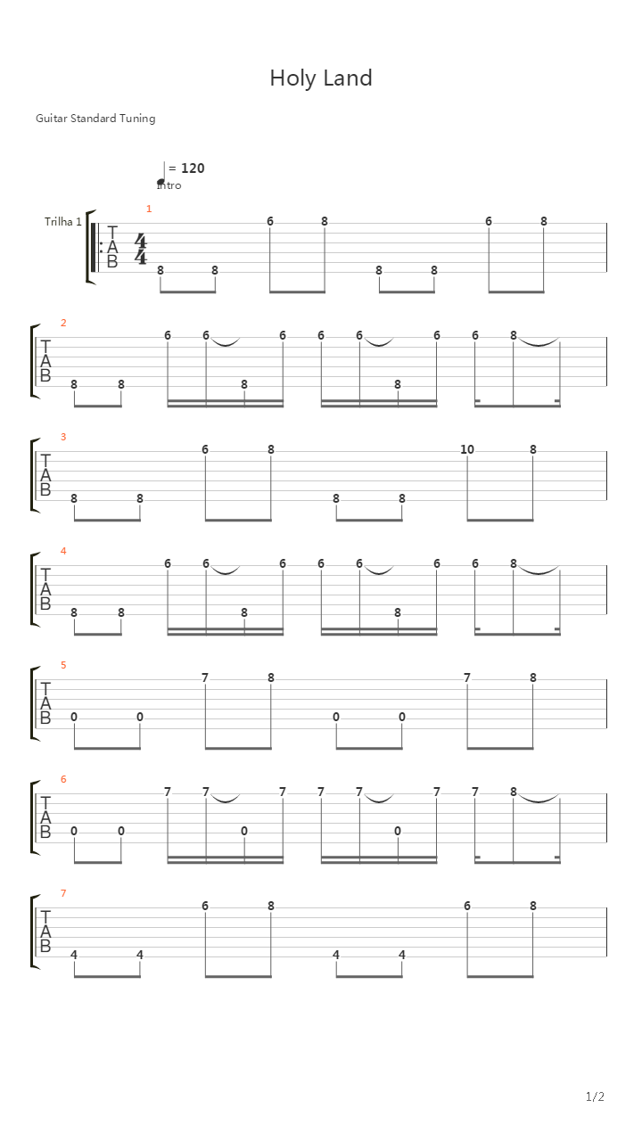 Holy Land (Piano Intro)吉他谱