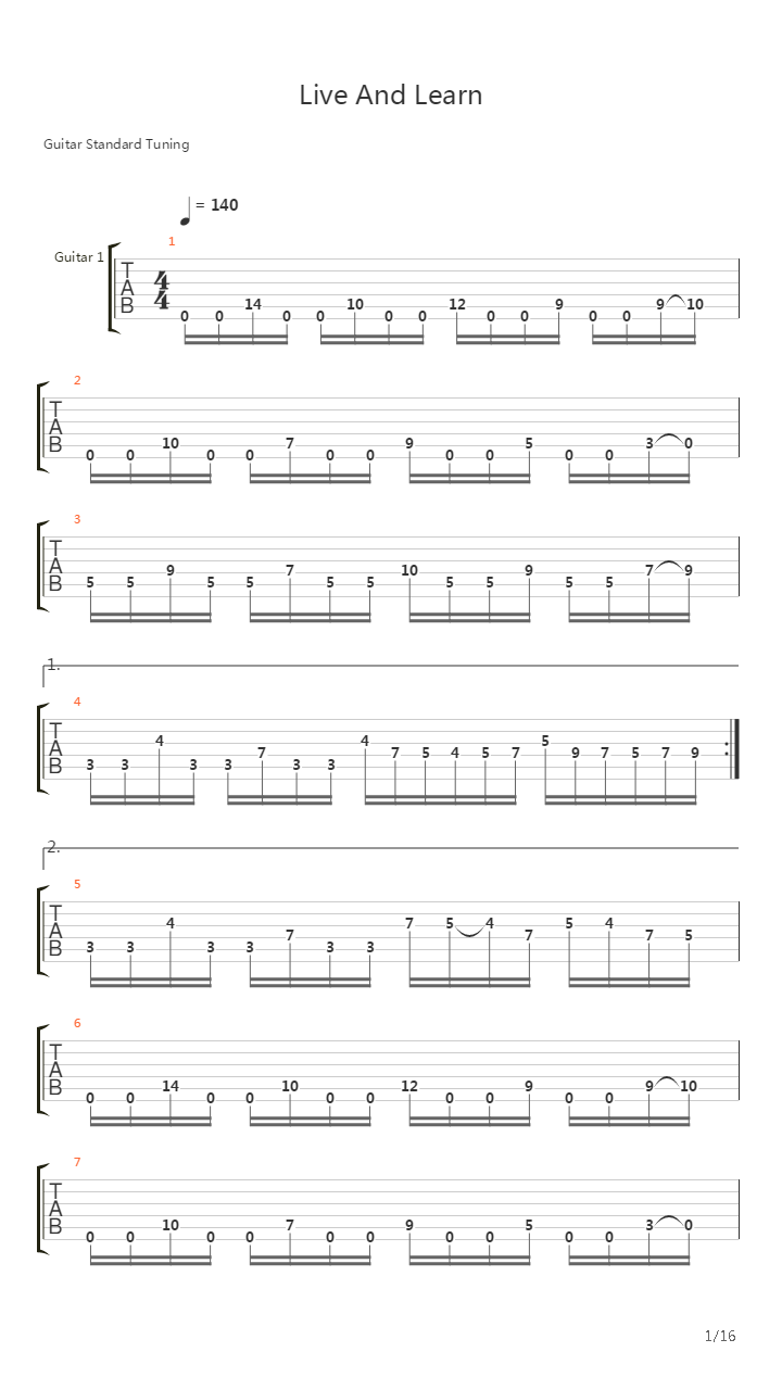 Live And Learn吉他谱
