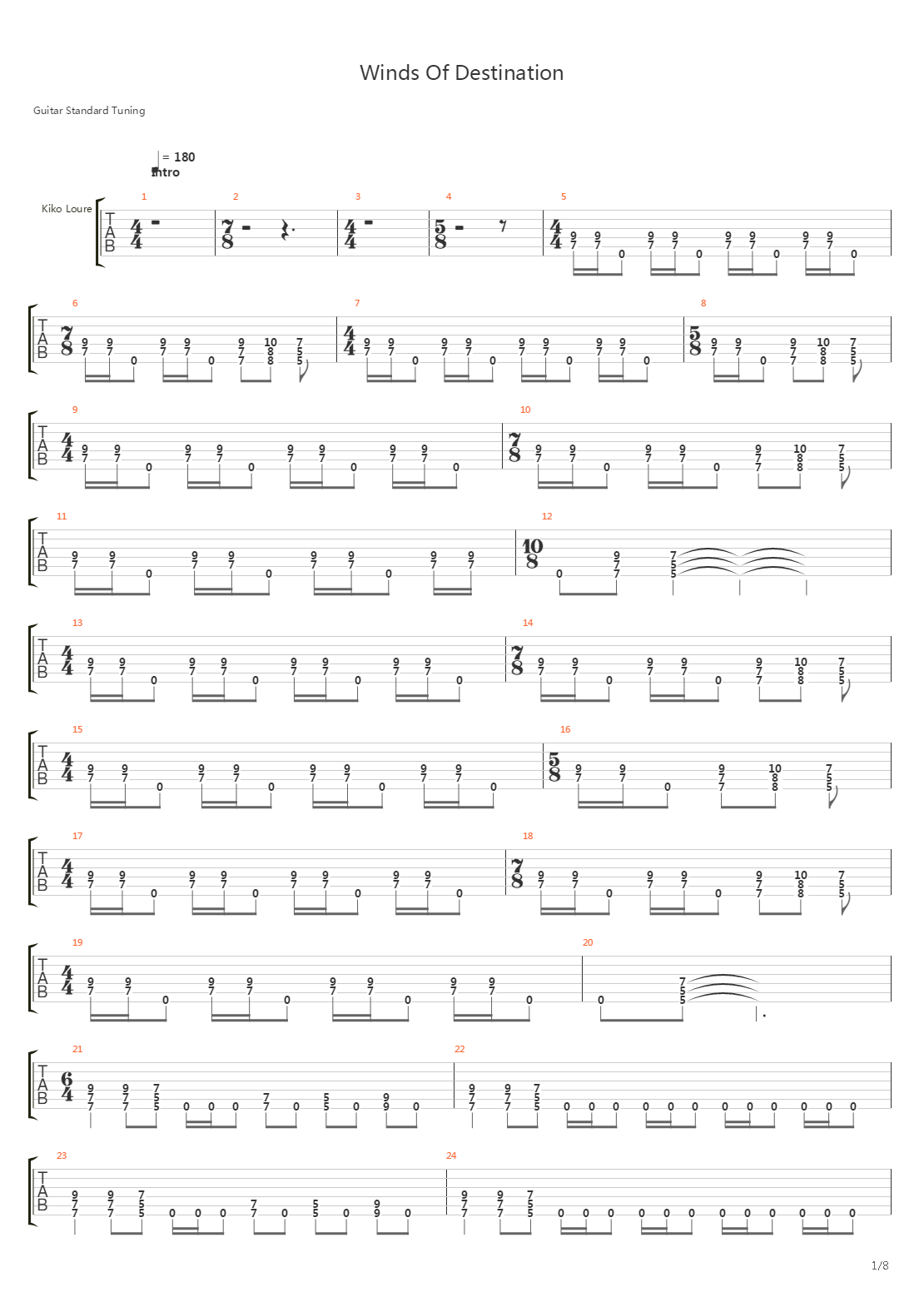 Winds Of Destination吉他谱
