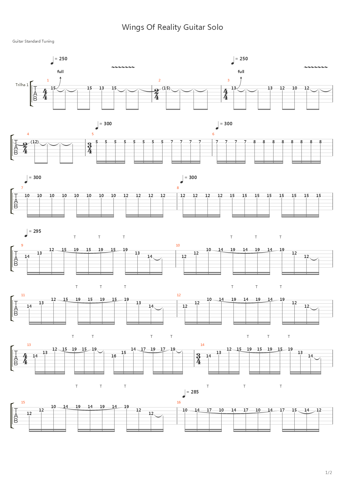 Wings Of Reality Guitar Solo吉他谱