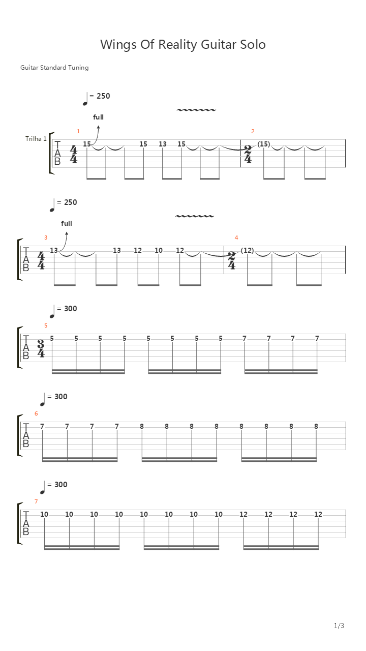 Wings Of Reality Guitar Solo吉他谱