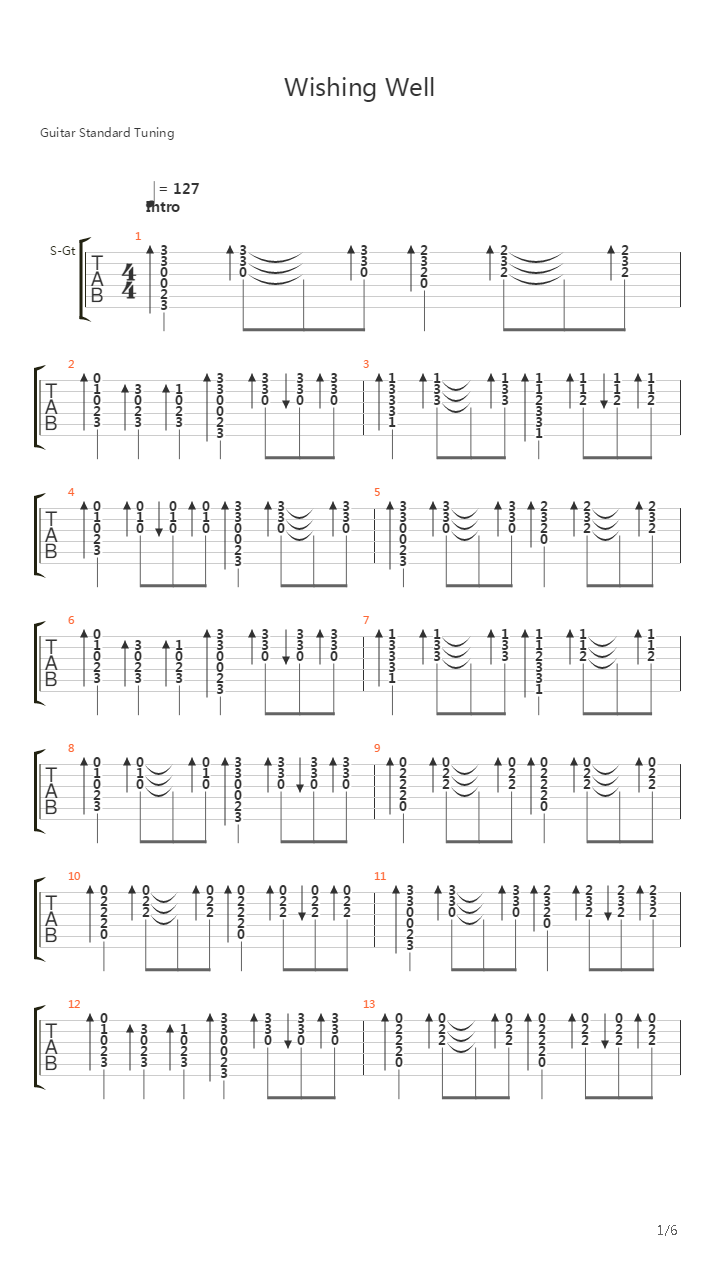 Wishing Well吉他谱
