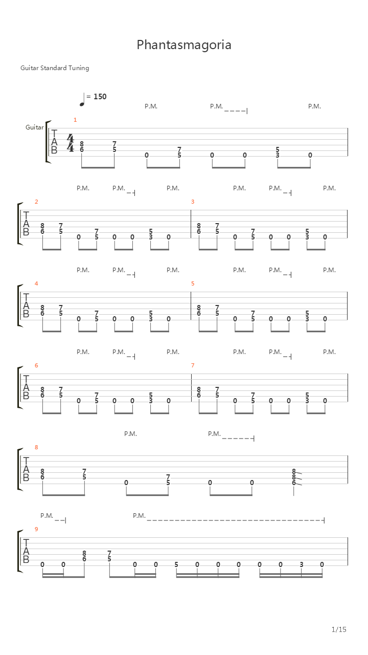 Phantasmagoria吉他谱