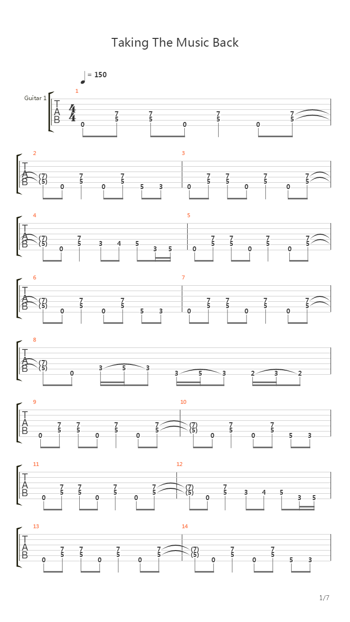 Taking The Music Back吉他谱