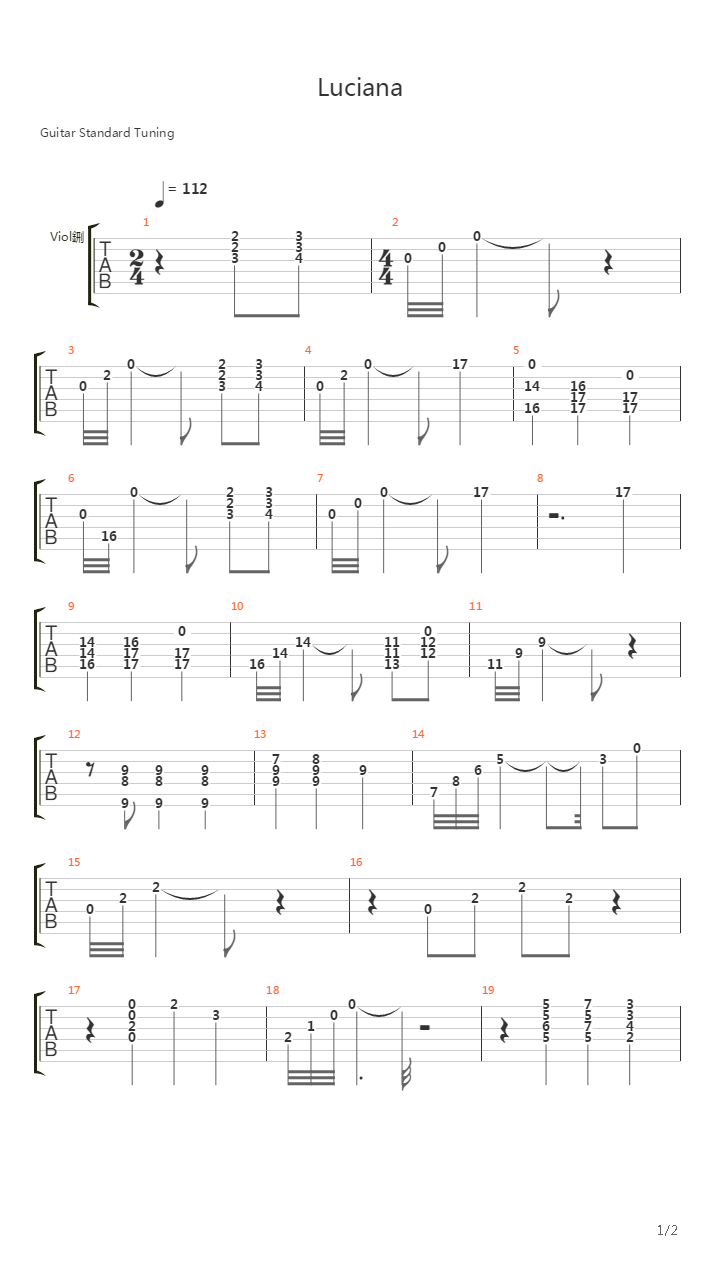 Luciana吉他谱