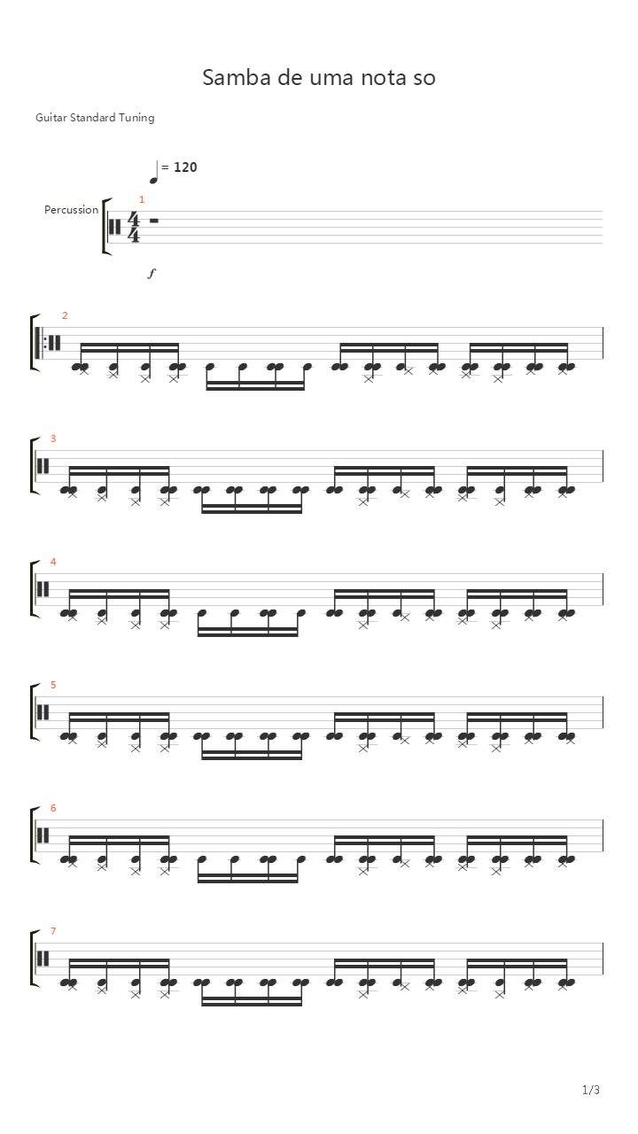 Samba De Uma Nota So吉他谱