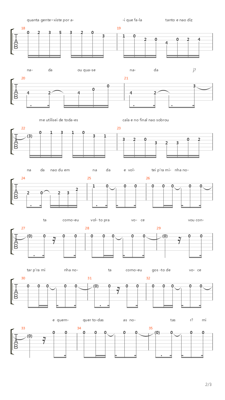 Samba de uma nota so吉他谱