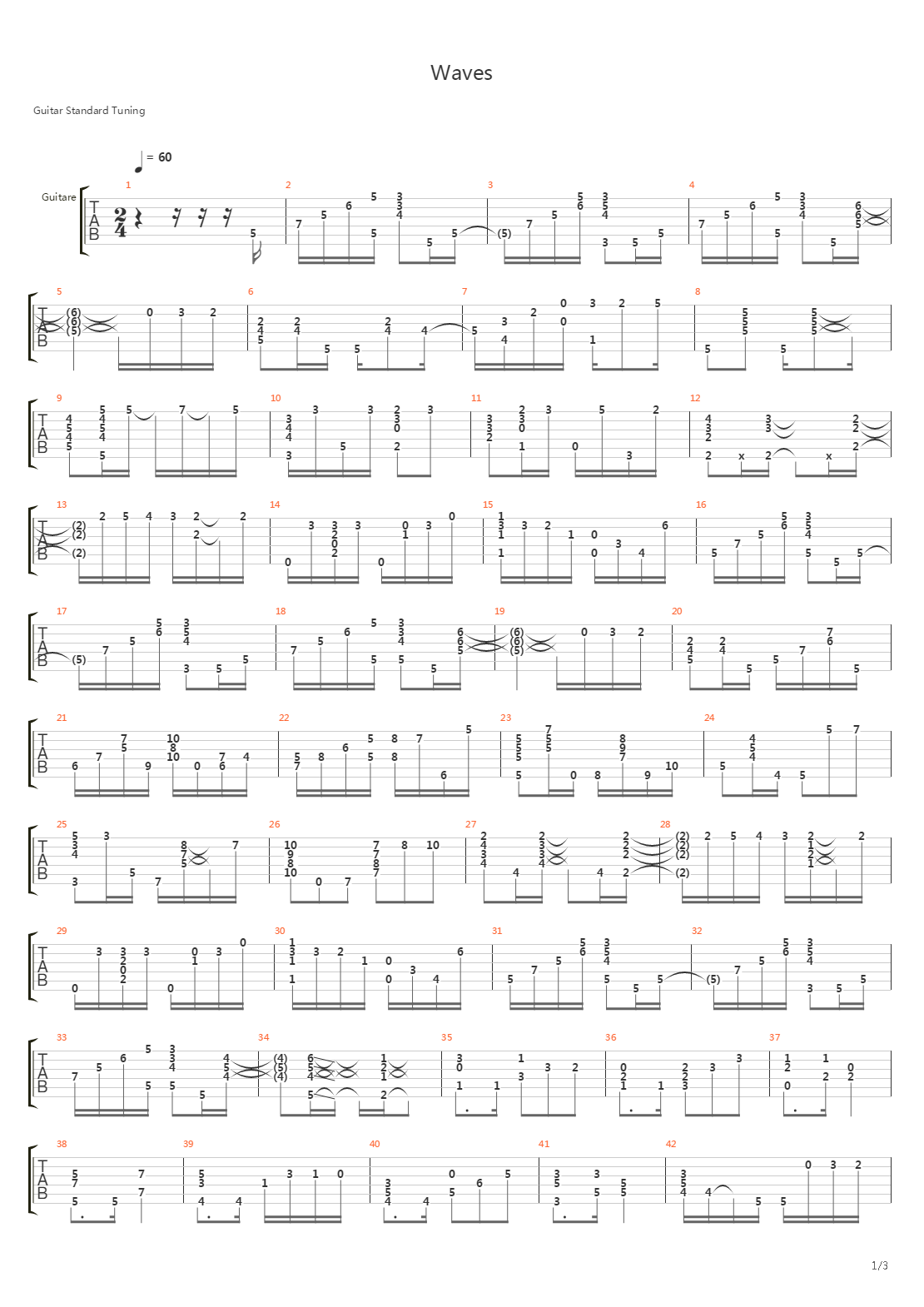 Waves吉他谱