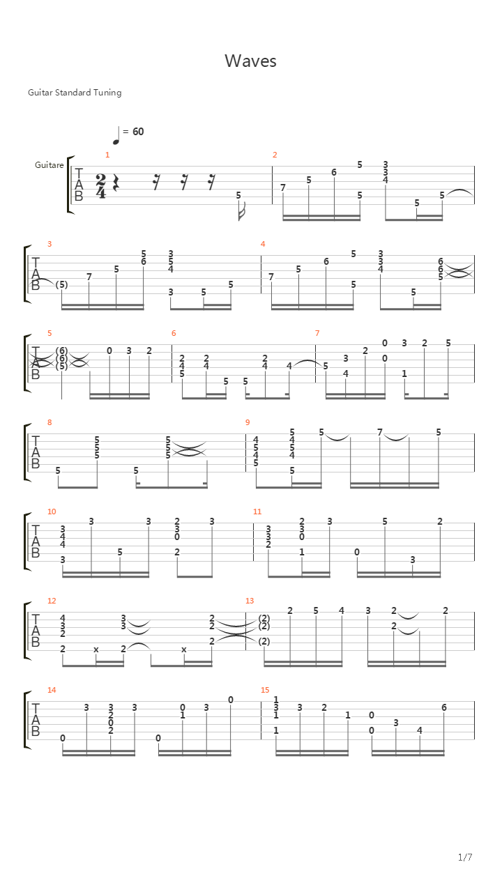 Waves吉他谱