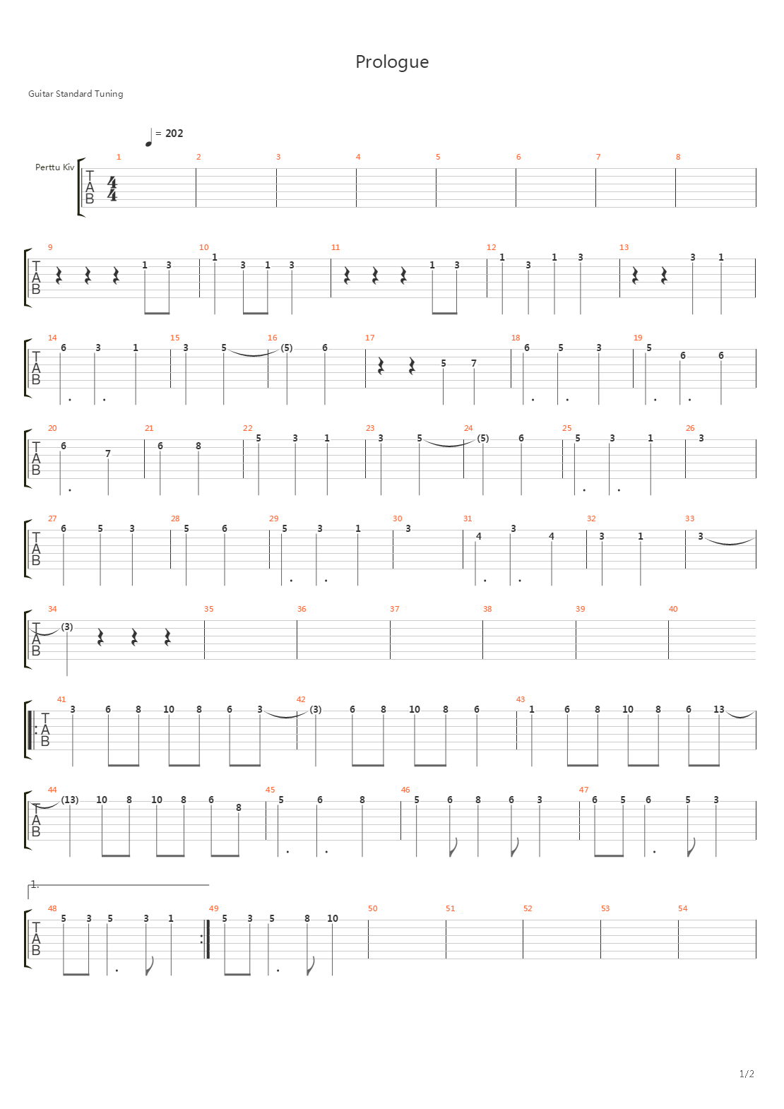 Prologue吉他谱