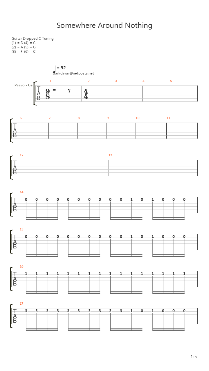 Somewhere Around Nothing吉他谱