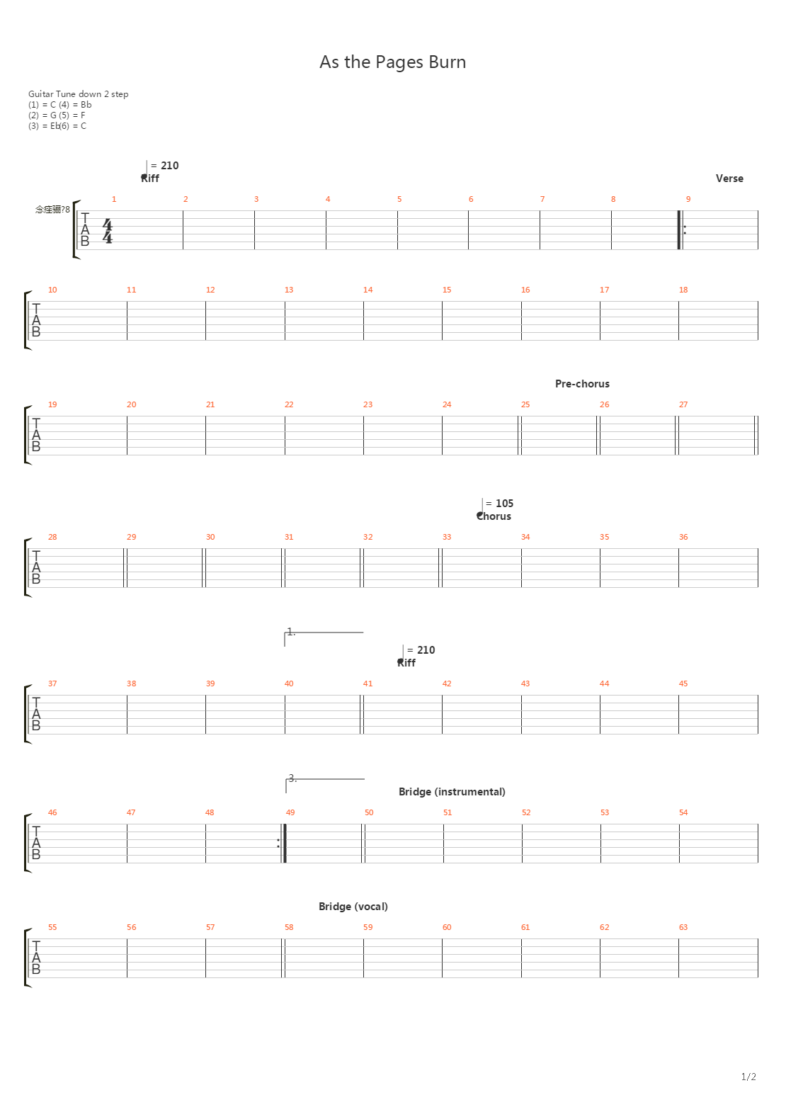 As The Pages Burn吉他谱