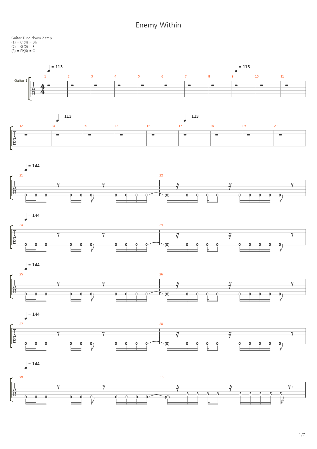 Enemy Within吉他谱
