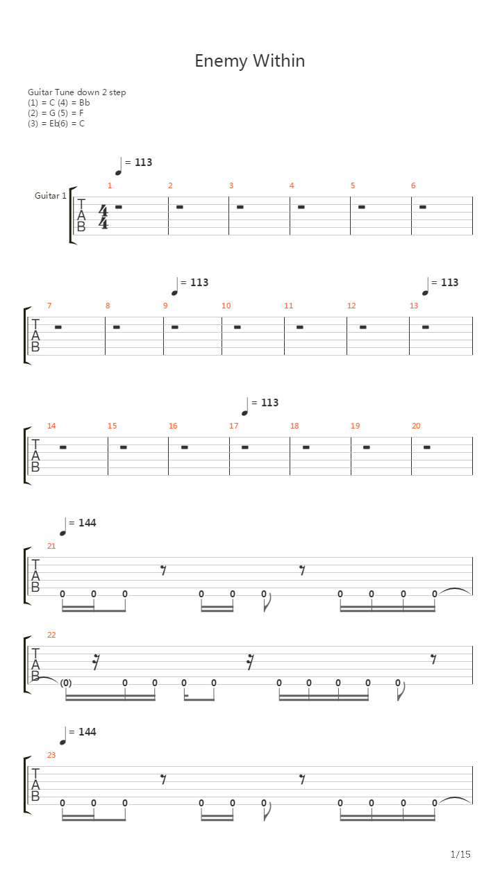 Enemy Within吉他谱