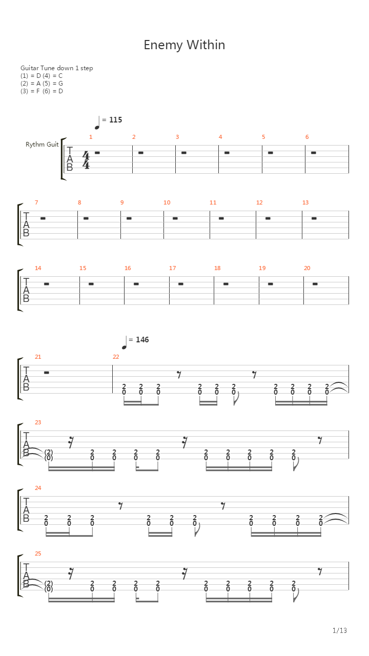 Enemy Within吉他谱