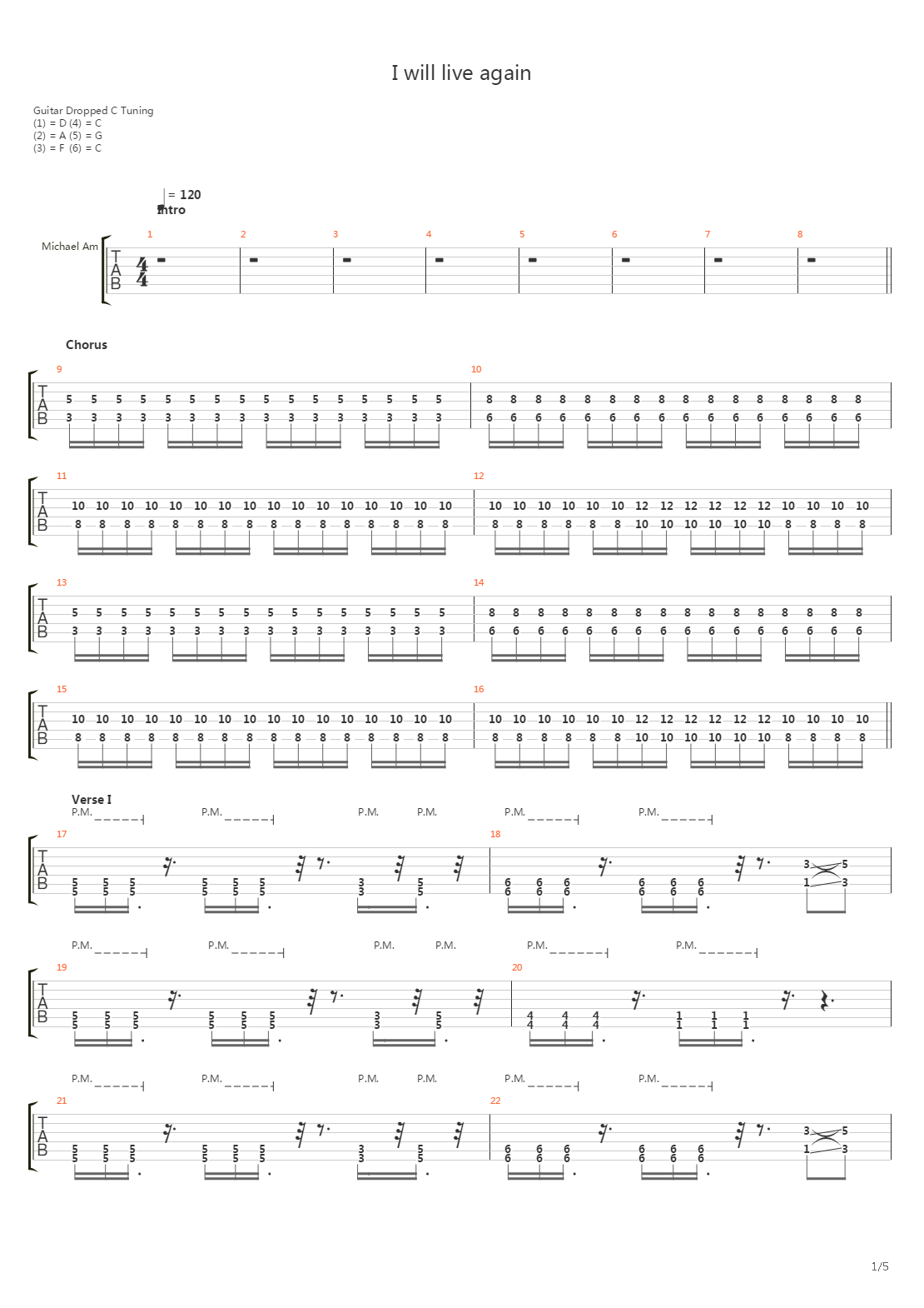 I Will Live Again吉他谱