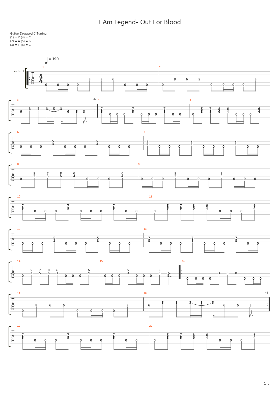 I am Legend _ Out For Blood吉他谱