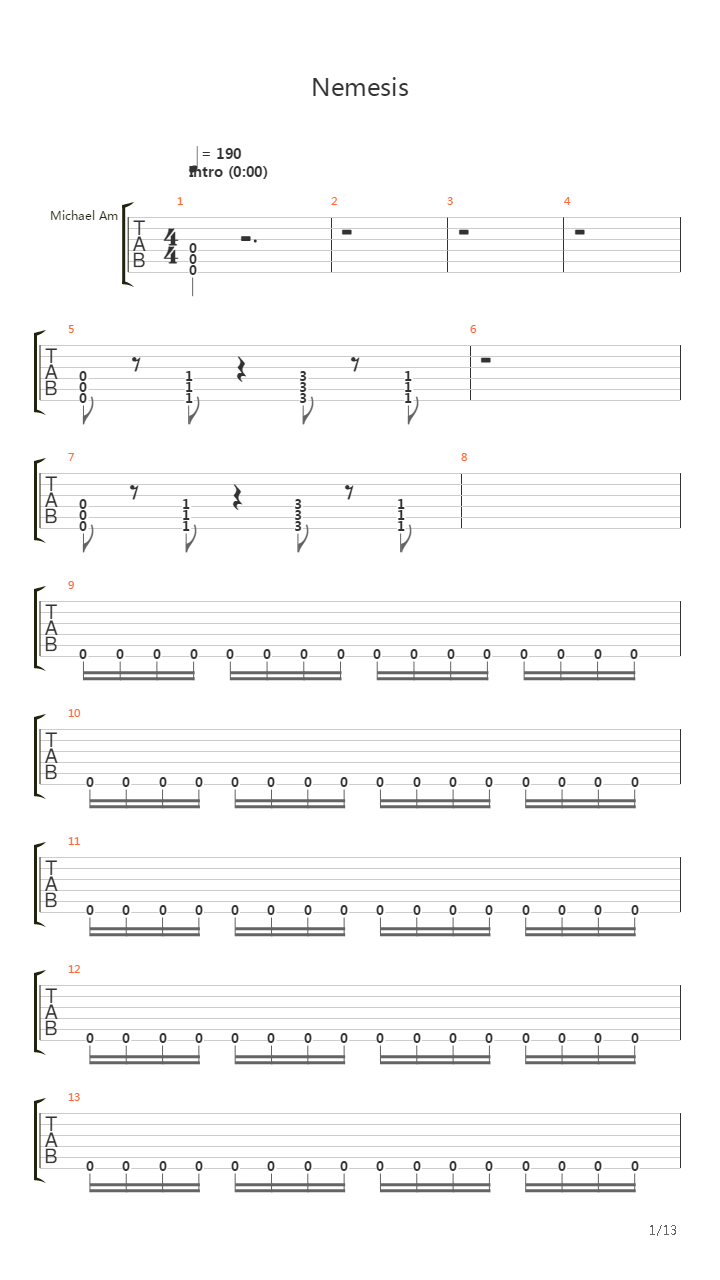 Nemesis吉他谱