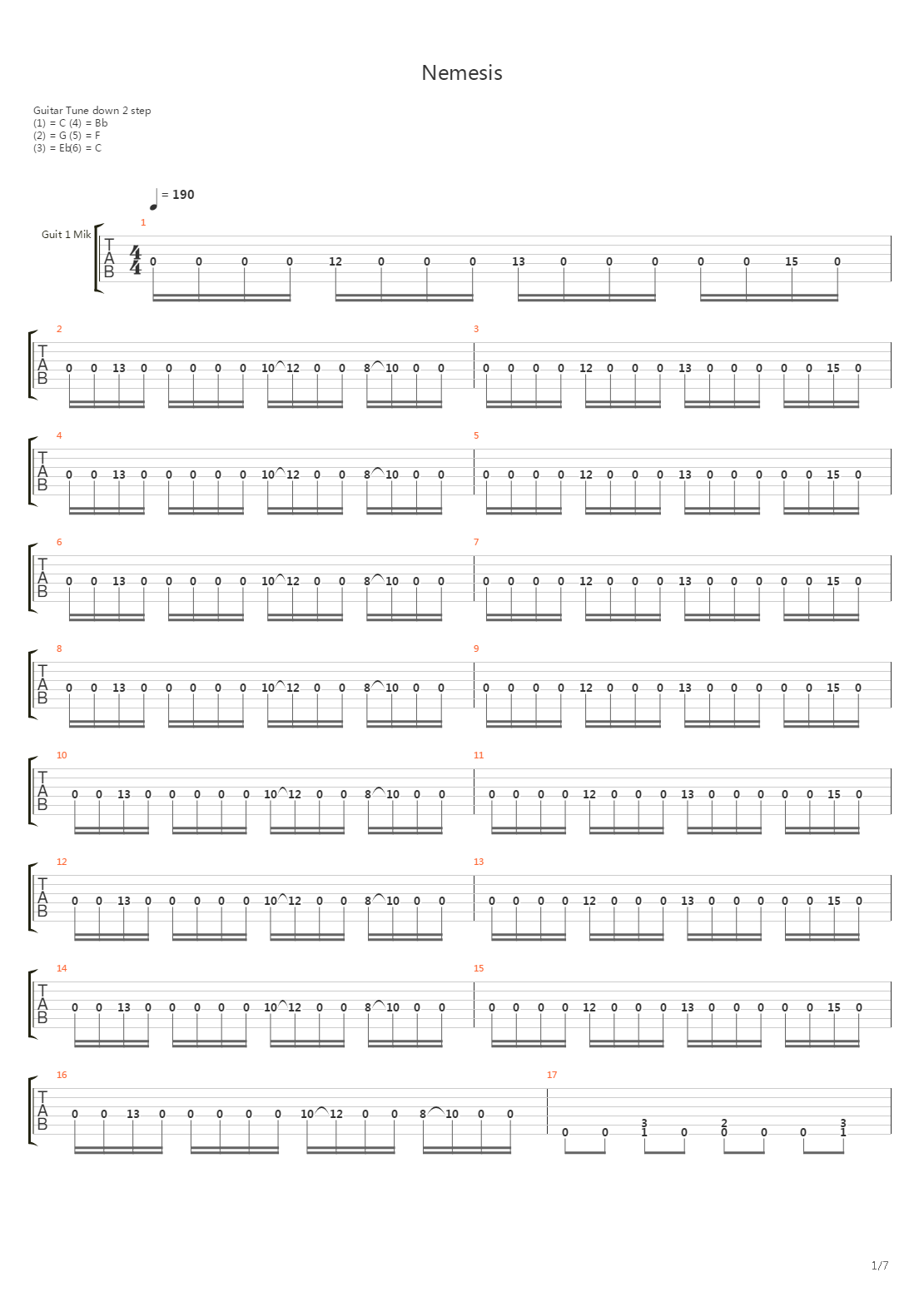 Nemesis吉他谱