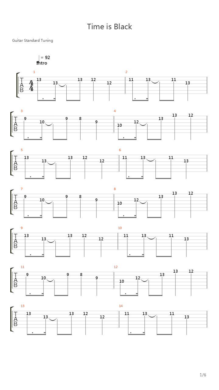 Time Is Black吉他谱