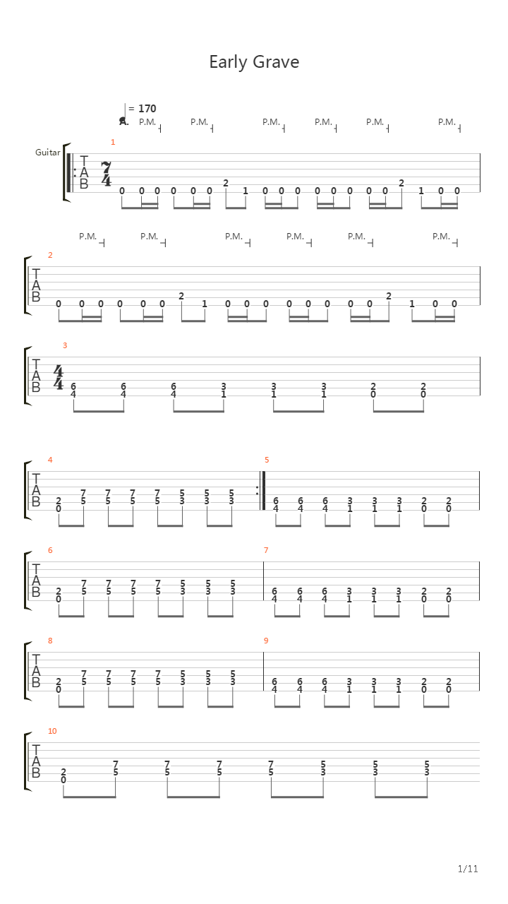 Early Grave吉他谱