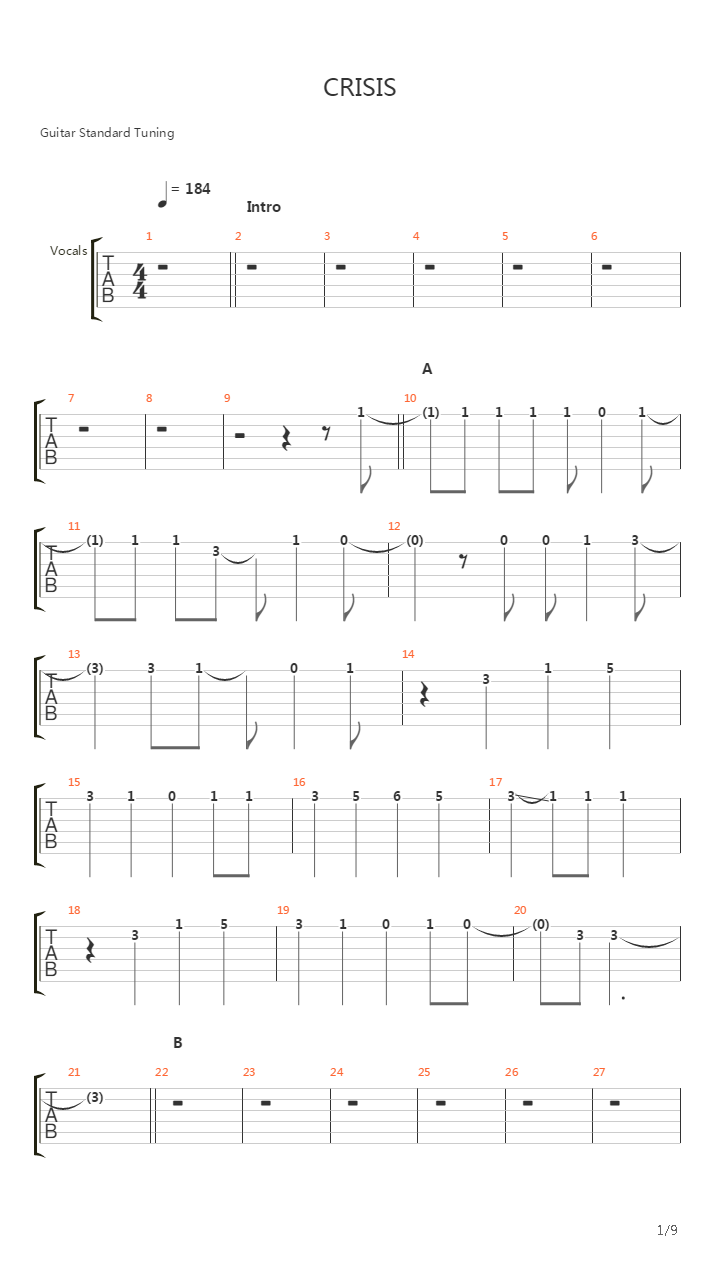 Crisis吉他谱