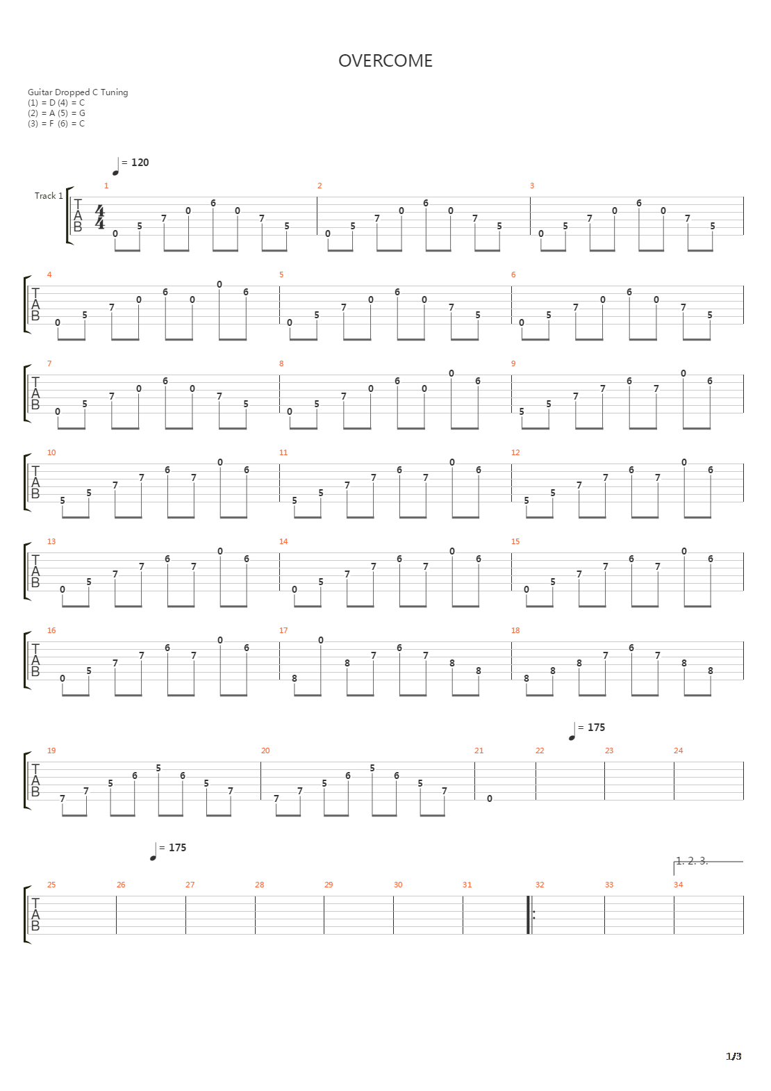 Overcome吉他谱