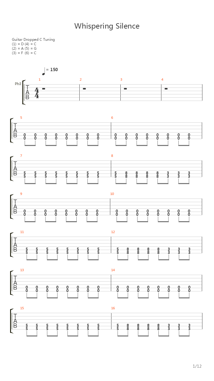 Whispering Silence吉他谱