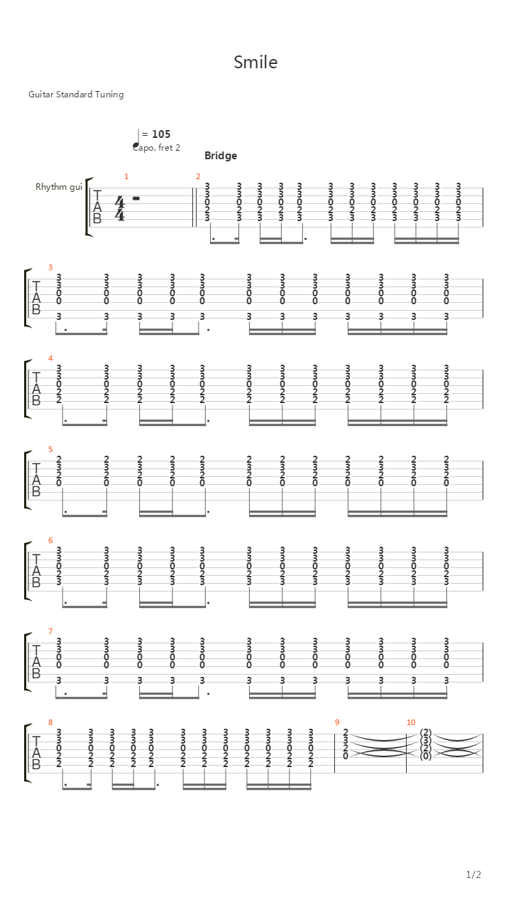 Smile吉他谱