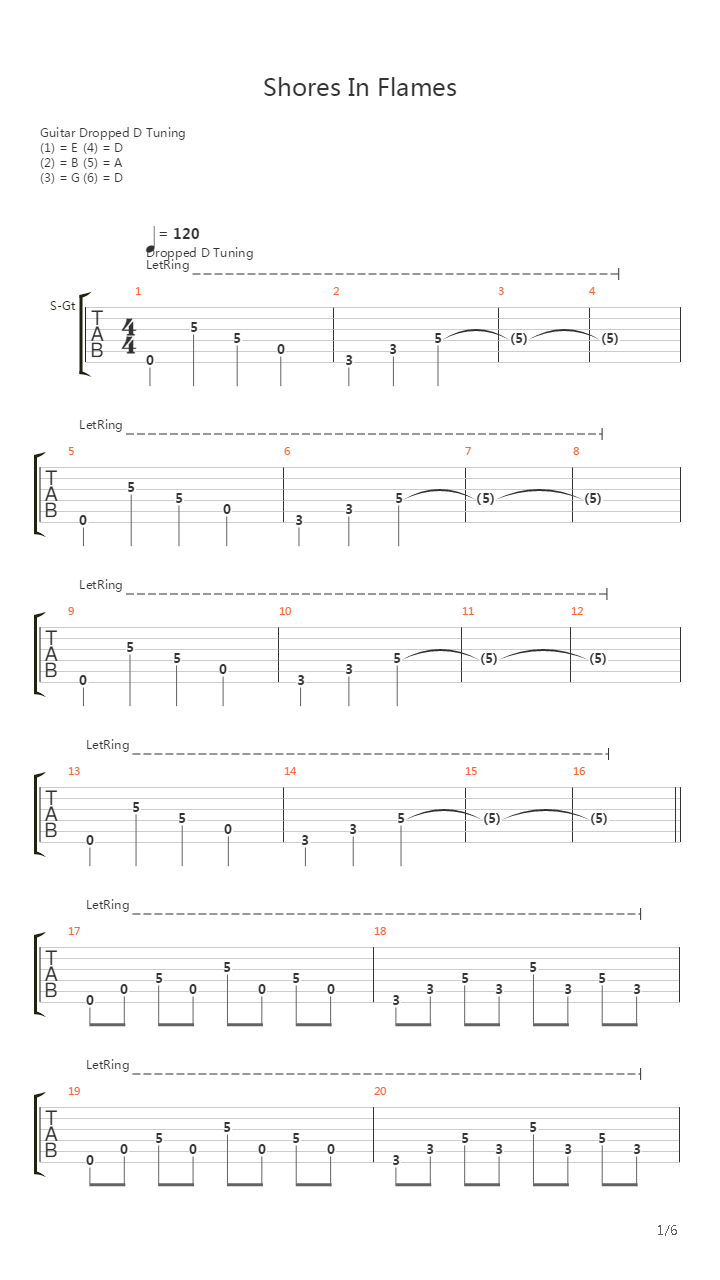Shores In Flames吉他谱