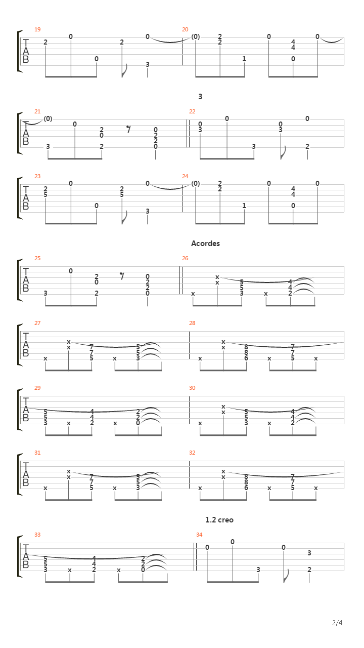 Camino De Las Tropas吉他谱