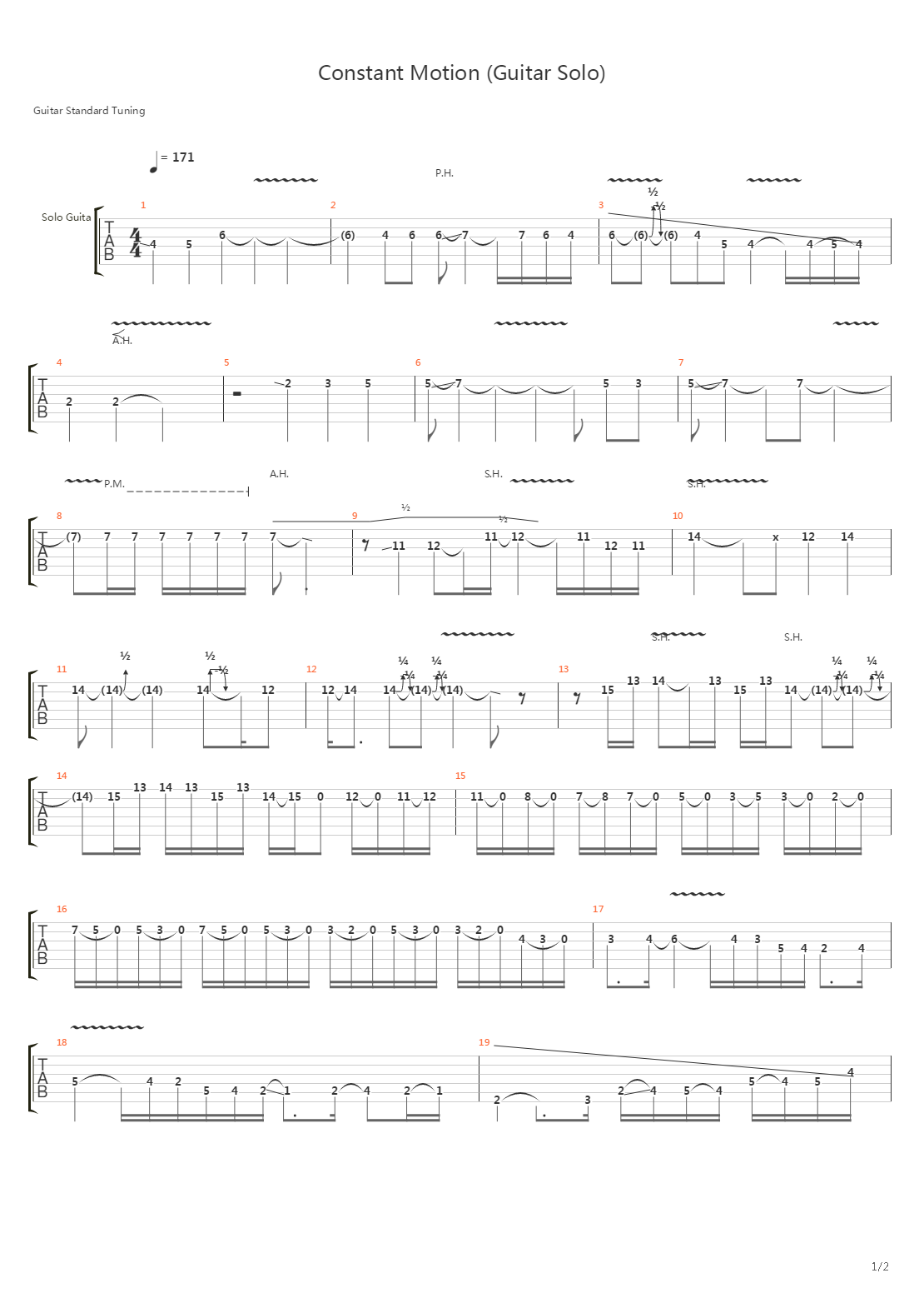 Constant Motion吉他谱