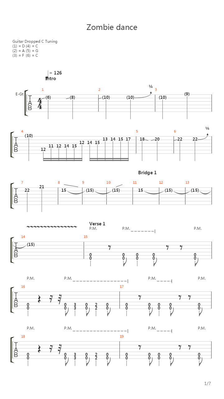 Zombie Dance吉他谱