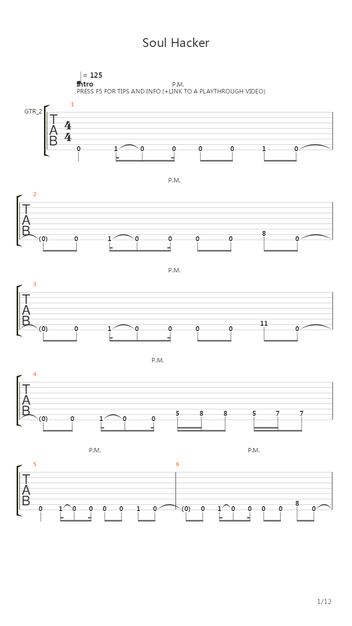 Soul Hacker吉他谱