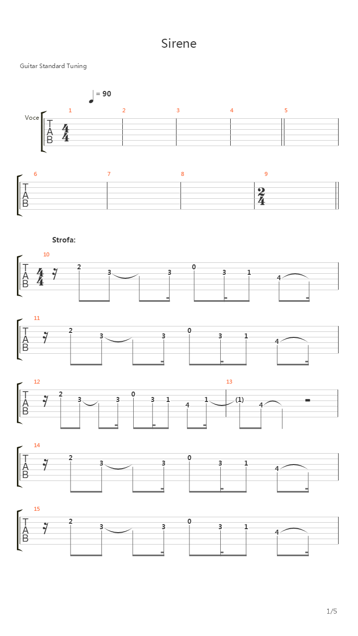 Sirene吉他谱
