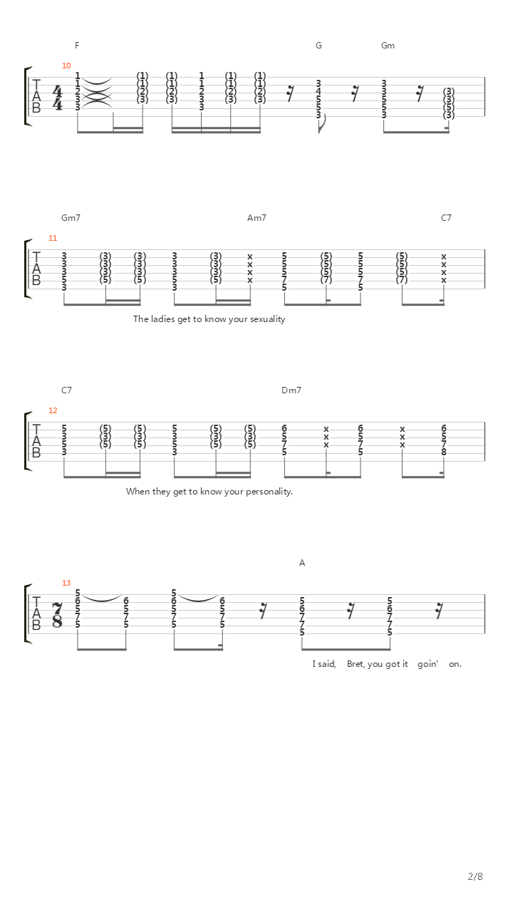Bret You Got It Going On吉他谱