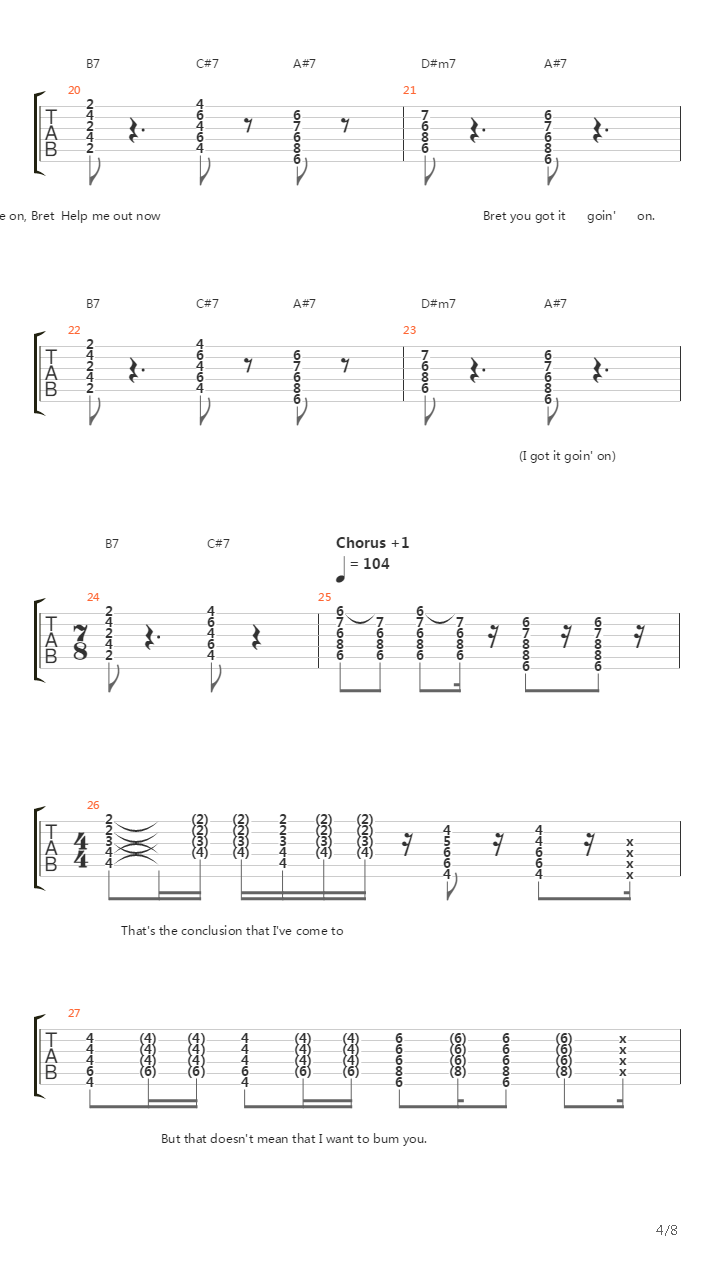 Bret You Got It Going On吉他谱