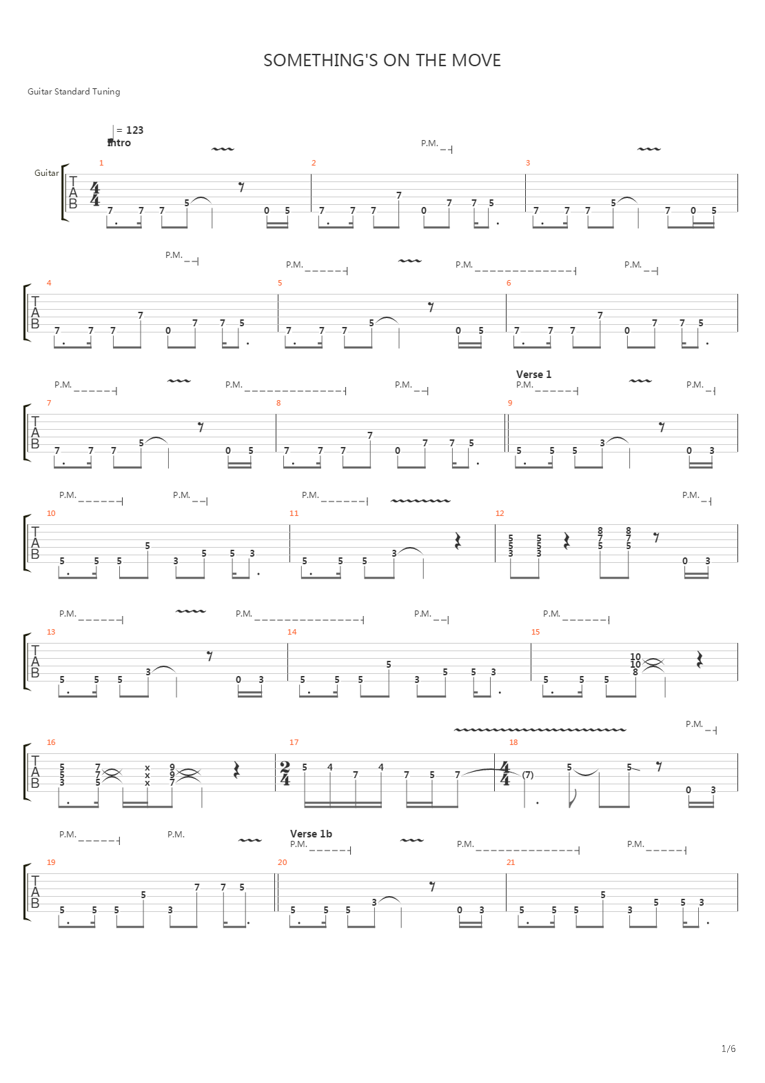 Somethings On The Move吉他谱
