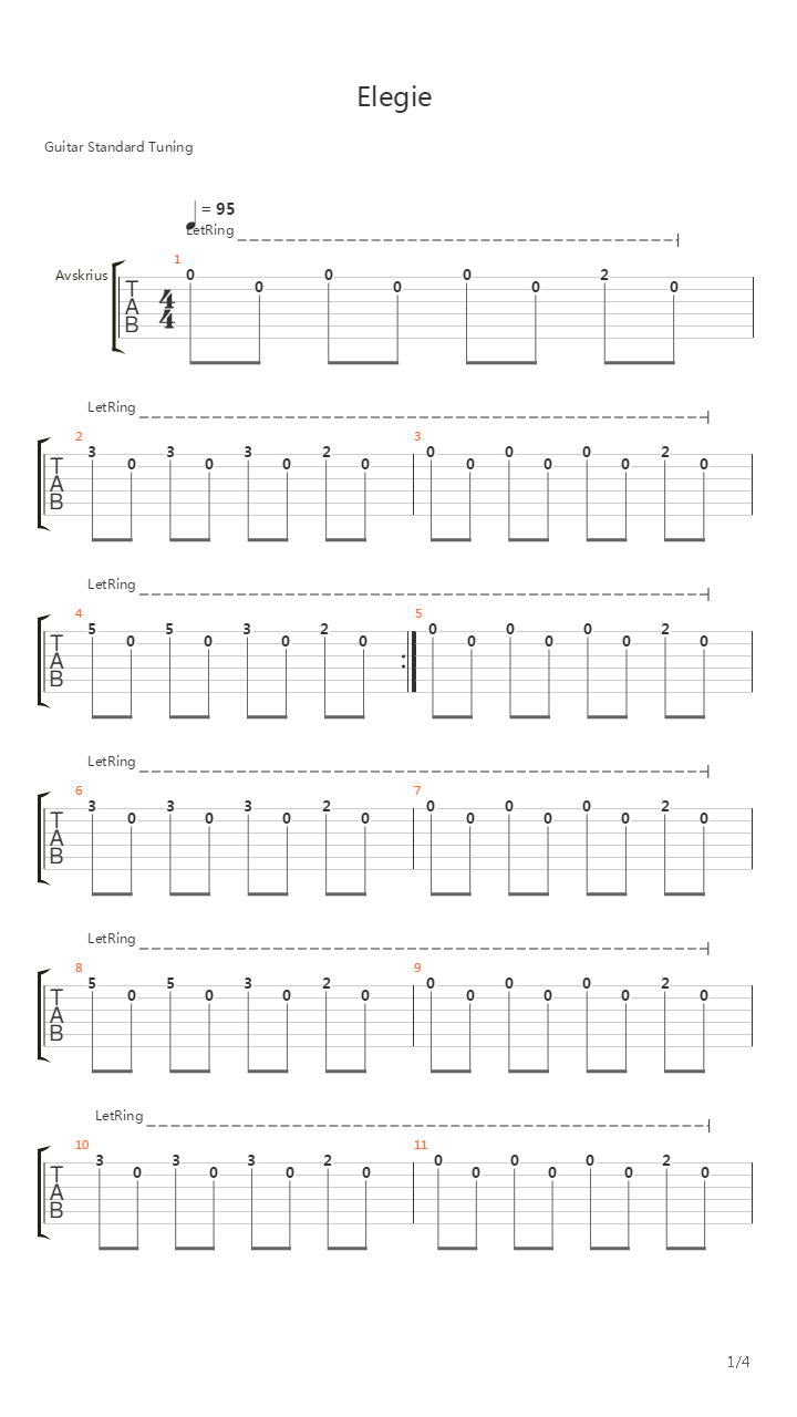 Elegie吉他谱