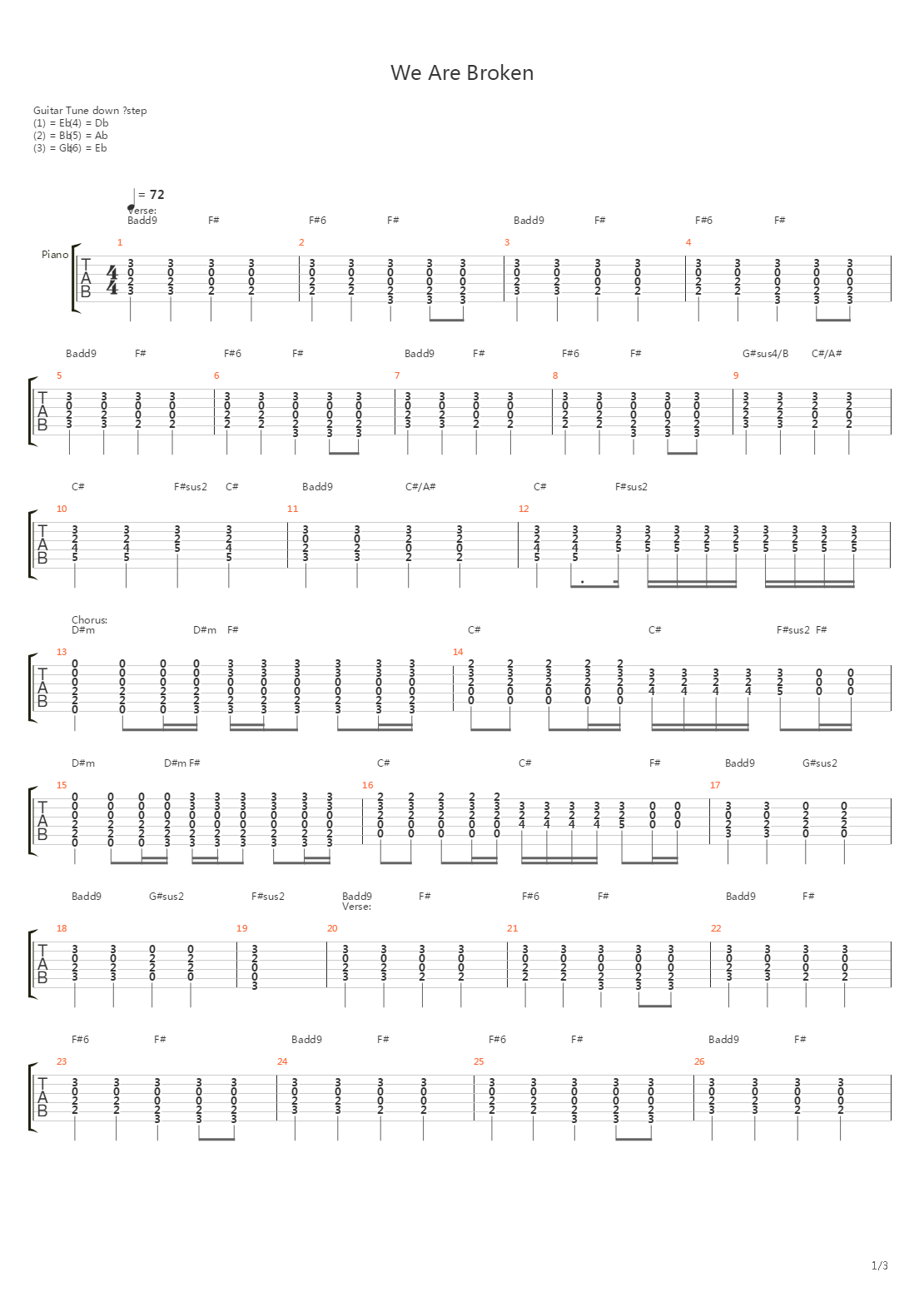 We Are Broken吉他谱