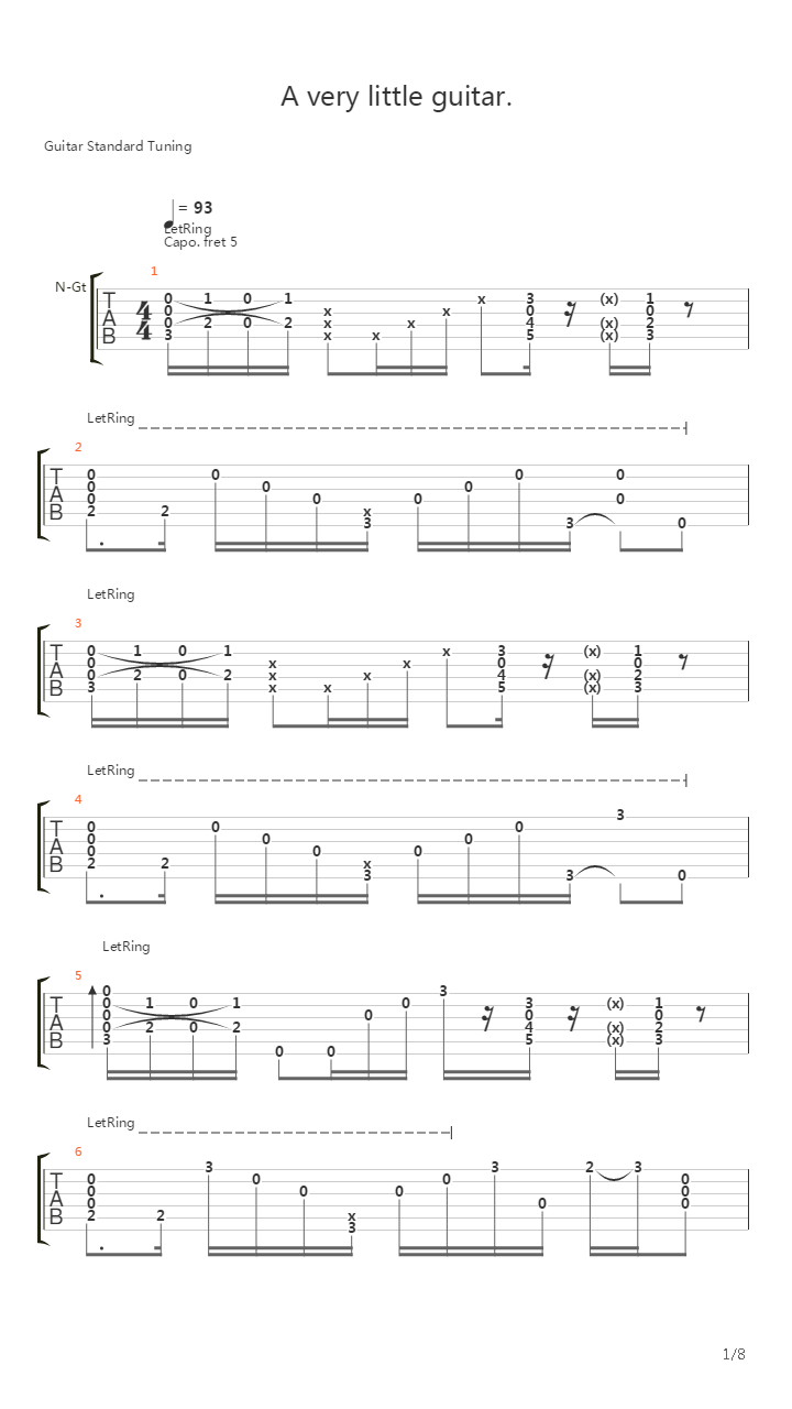 A Very Little Guitar吉他谱