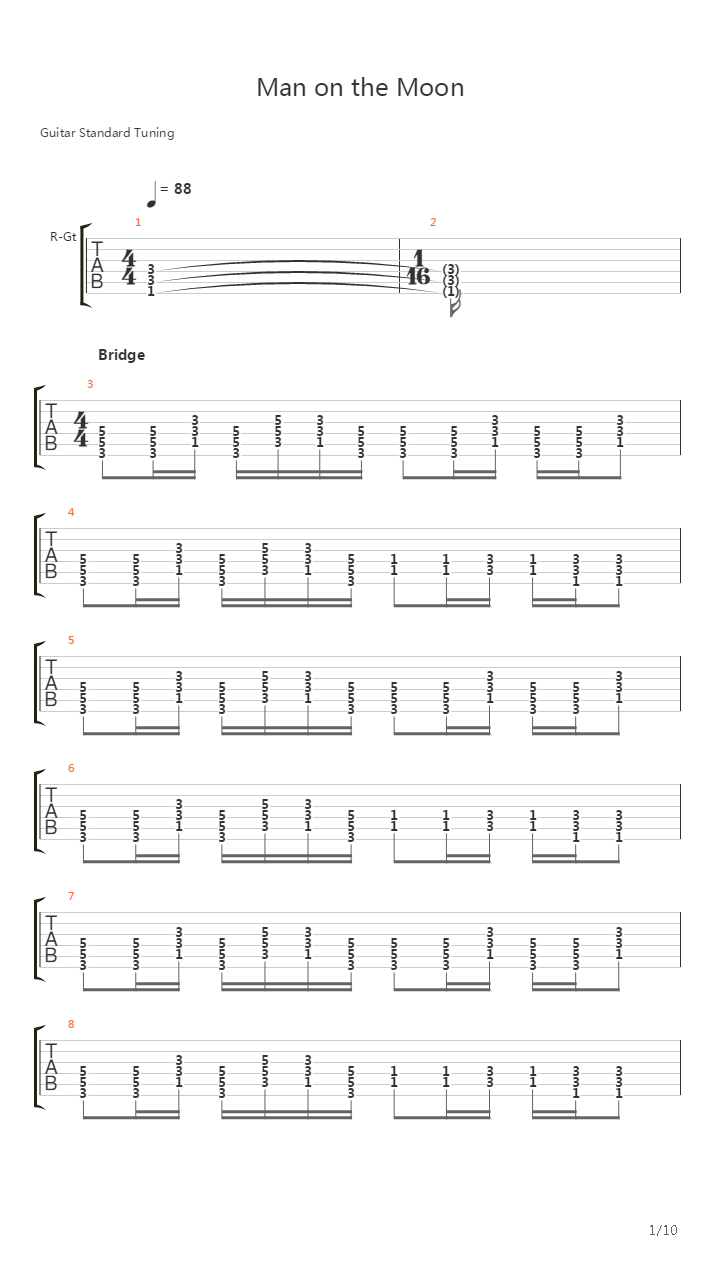 Man On The Moon吉他谱