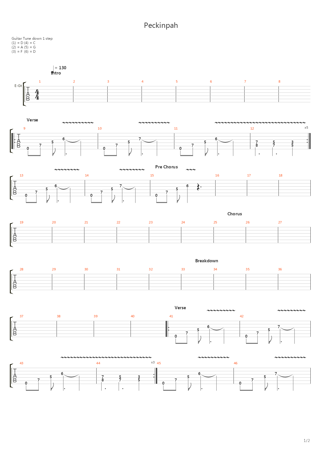 Peckinpah吉他谱