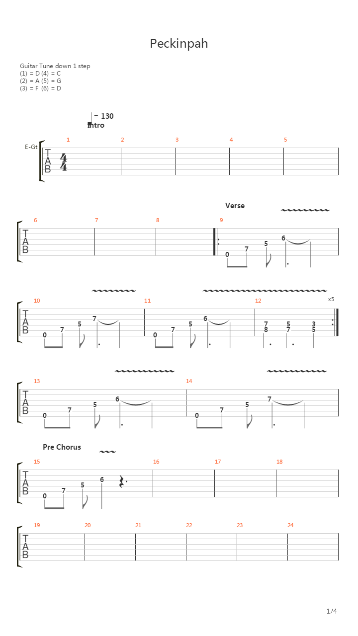 Peckinpah吉他谱