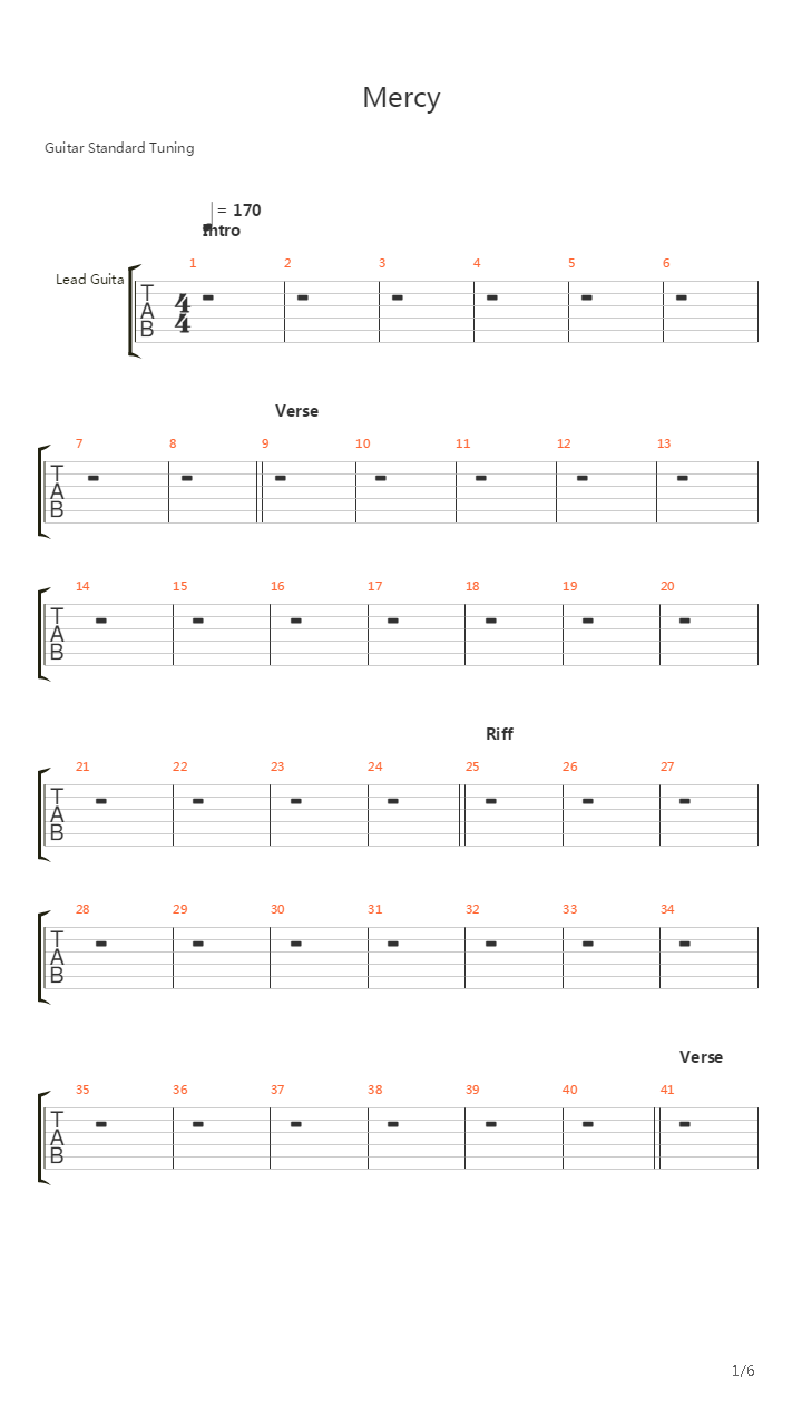 Mercy吉他谱