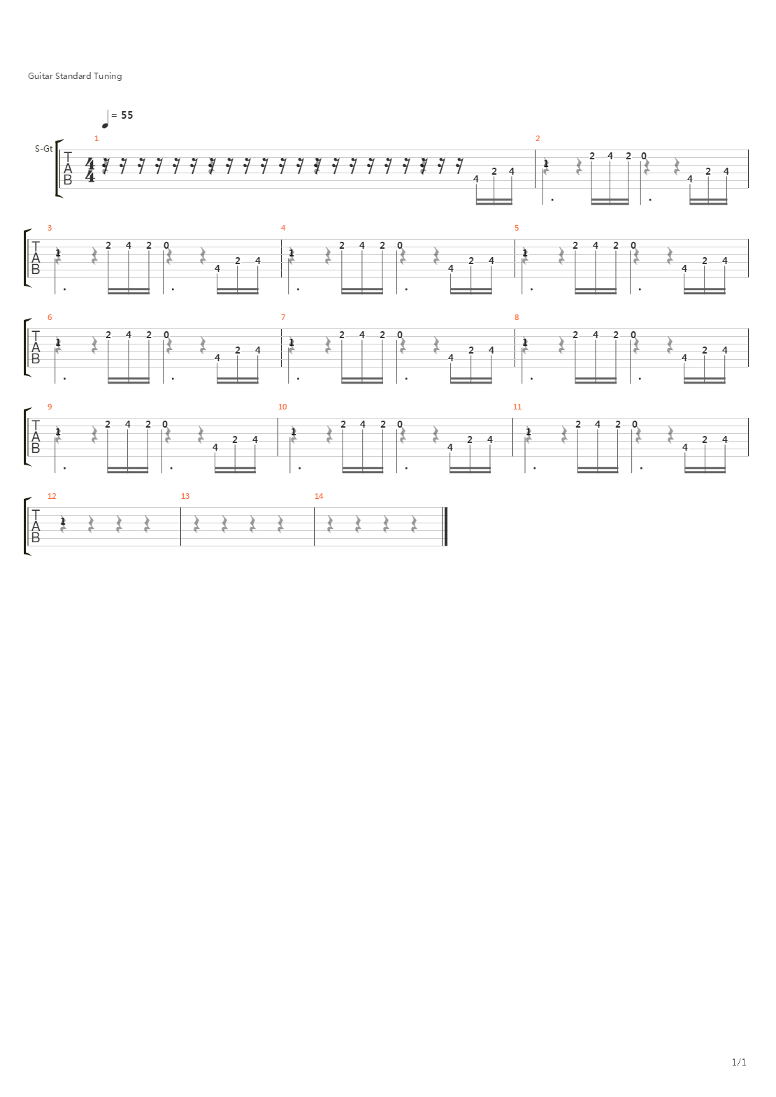 Fingertips吉他谱
