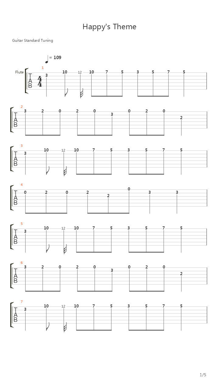 Happys Theme吉他谱